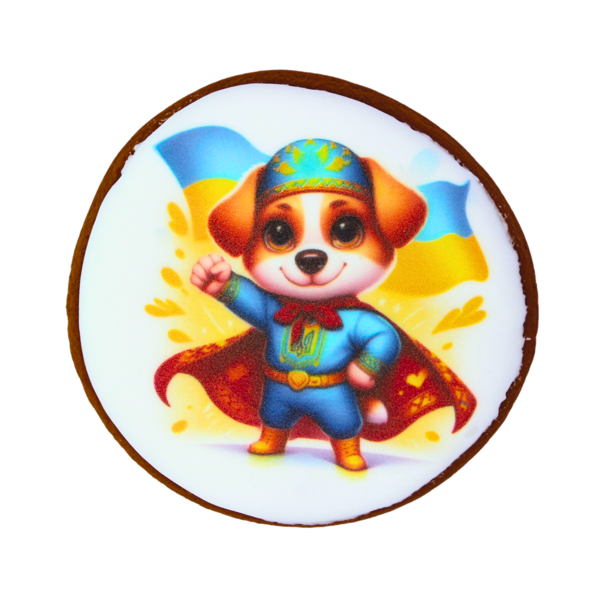 Пряник с принтом Крафт Печиво День Защитников Украины Пес 45 г