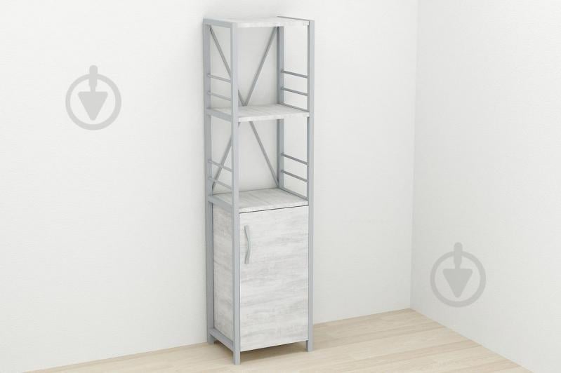 Этажерка 3/34 Ferrum-decor Серии Конект с тумбой  144x34x28 Серый ДСП Урбан Лайт (FD1020)