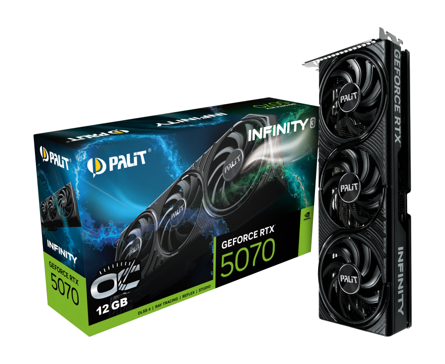 Відеокарта RTX 5070 12GB GDDR7 Infinity 3 OC Palit (NE75070S19K9-GB2050S)