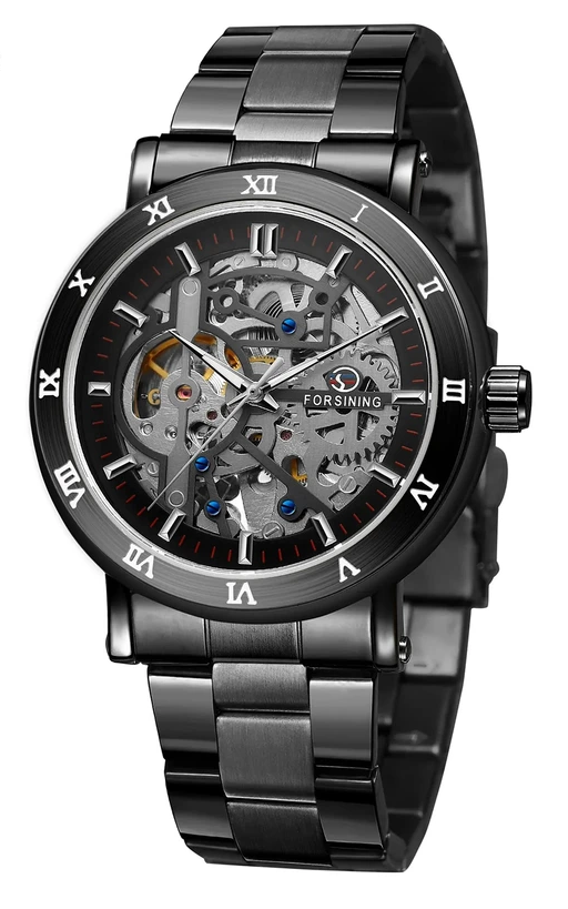 Наручний годинник Forsining 8253 All Black Steel Наручний годинник Forsining 8253 All Black Steel
