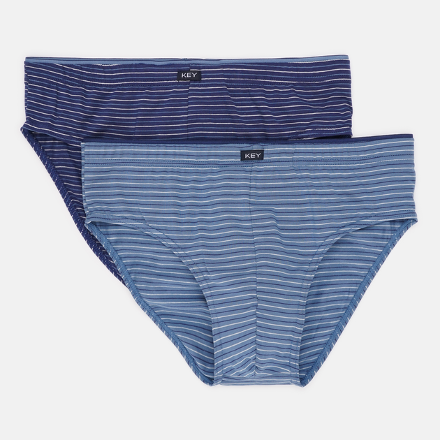 Трусы слепы мужские KEY MPP 341 A24 в полоску M 2 шт. Синий/Темно-синий (5904765671787)