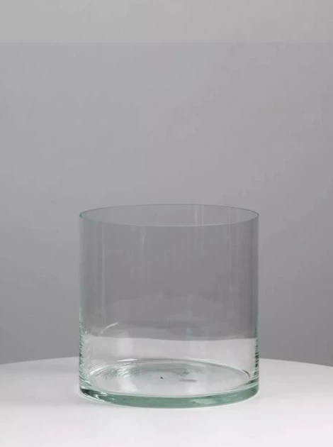 Ваза для цветов и декора стеклянная Цилиндр 20х16 см (138021)