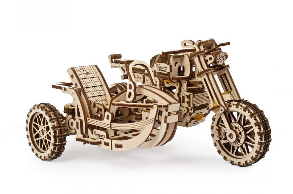 Пазл механічний 3D UGEARS Мотоцикл Scrambler UGR-10 з коляскою (2487)