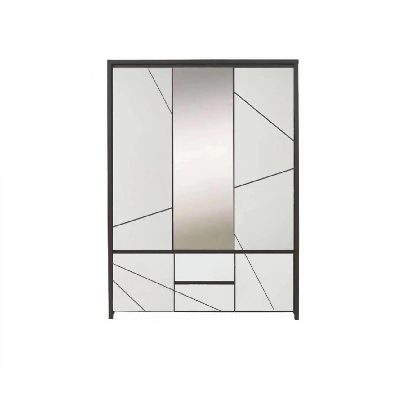 Шафа дводверна з ящиками ВМК Каспіан МДФ SZF5D2S Венге магія/Білий сніг (GRB-1736)