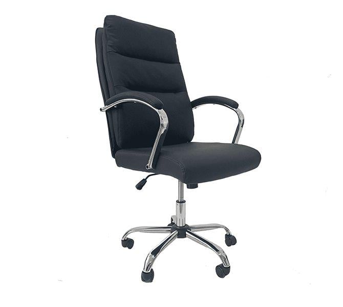 Офісне крісло Barsky Office Soft Leather ергономічне з підголівником Black (BOS-01)