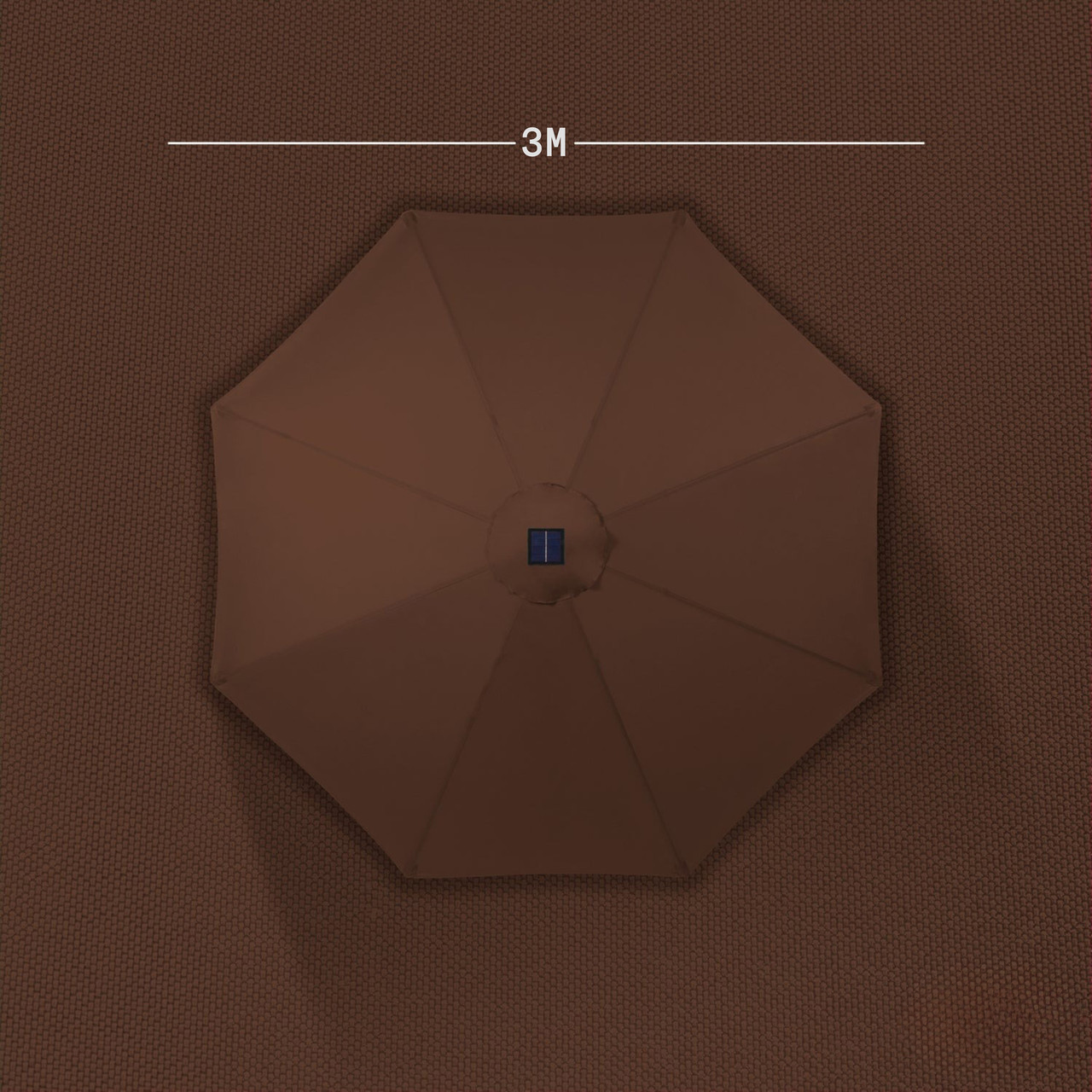 Садова парасолька кругла з регульованим кутом нахилу WCG з LED-підсвічуванням сонячною панеллю та чохлом 3 м Коричневий (W-7016BR1) - фото 9