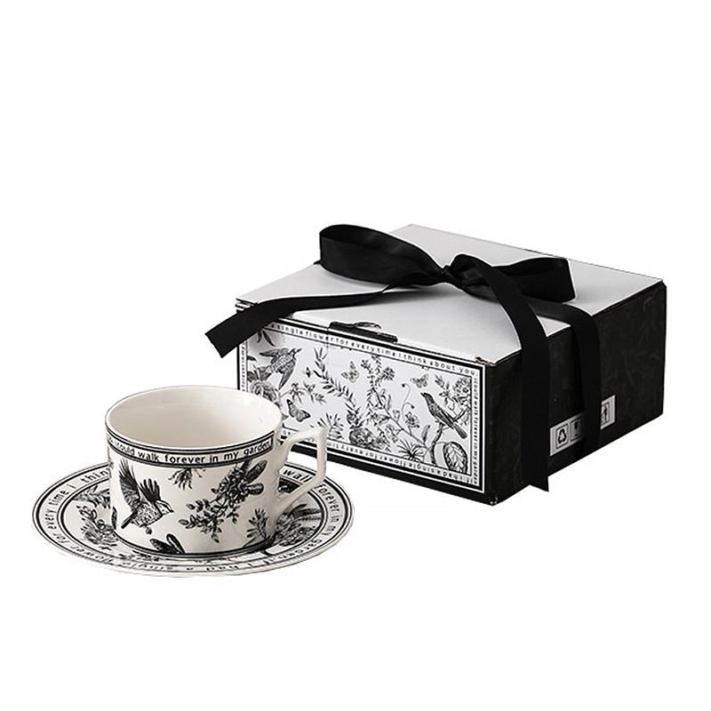 Сервиз для кофе сувенирный Pinella Retro Flower керамический чашка/блюдце/подарочная коробка White (2498724903)