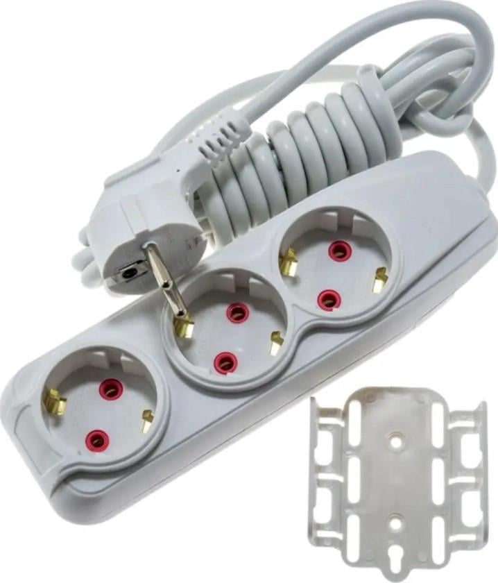 Удлинитель Quantum Bestline 3 поста с заземлением 3 м Белый (2380388478) - фото 2