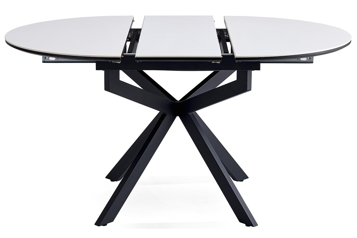 Стол обеденный Tilla раскладной 4-6 мест 105 см Pure white ceramic top black base (16208) - фото 3