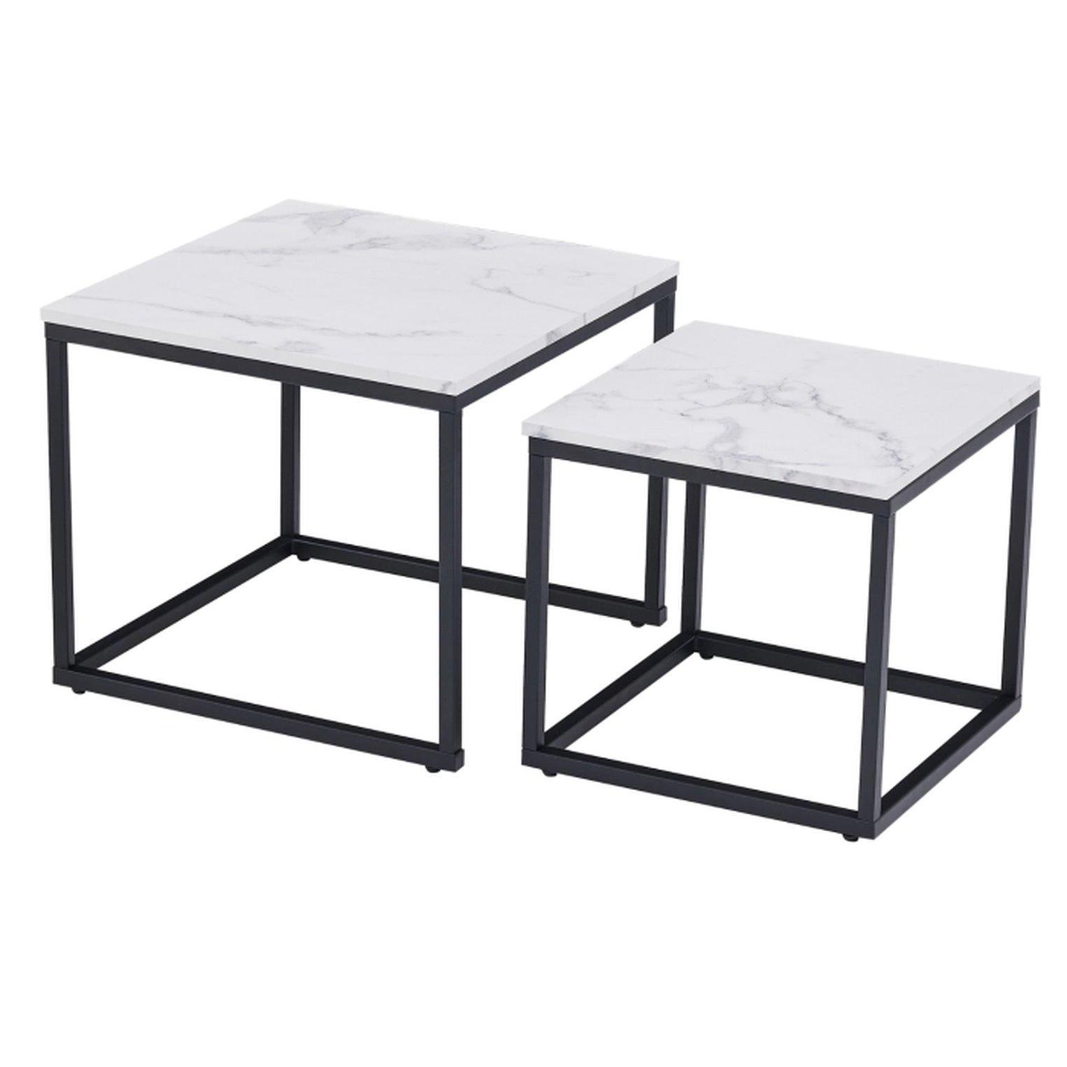 Комплект журнальных столов Mebel Elite ORI Marmur 2 шт. Белый (ME.ORI/BM/CZ/L) - фото 1 Комплект журнальных столов Mebel Elite ORI Marmur 2 шт. Белый (ME.ORI/BM/CZ/L) - фото 1