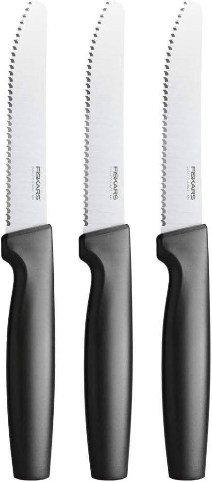 Набор столовых зубчатых ножей Fiskars Functional Form Table Knife 1057562 3 шт. черные (31457673)