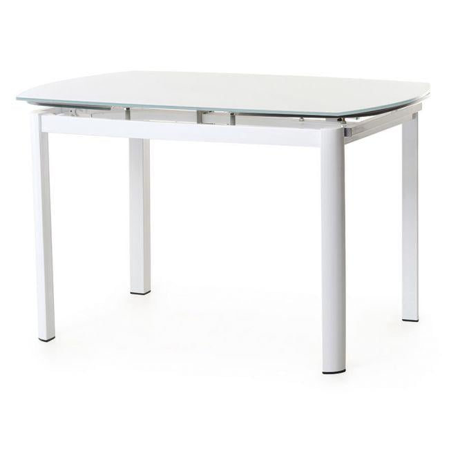 Стол обеденный раскладной Ветро Мебель Т-600 80х75х120/60 см стекло/металл Белый