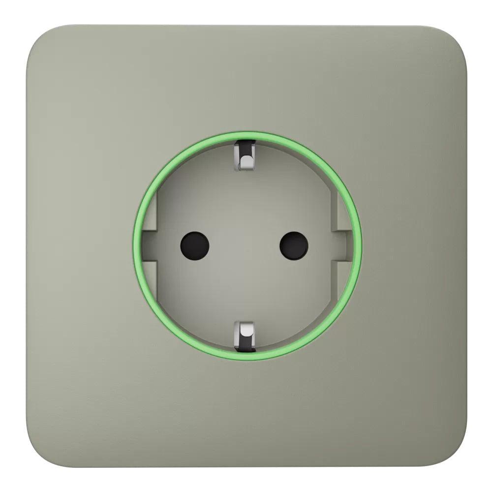 Фронтальная панель Ajax SoloCover ASP для умной розетки type F 55 Olive (26-00362)