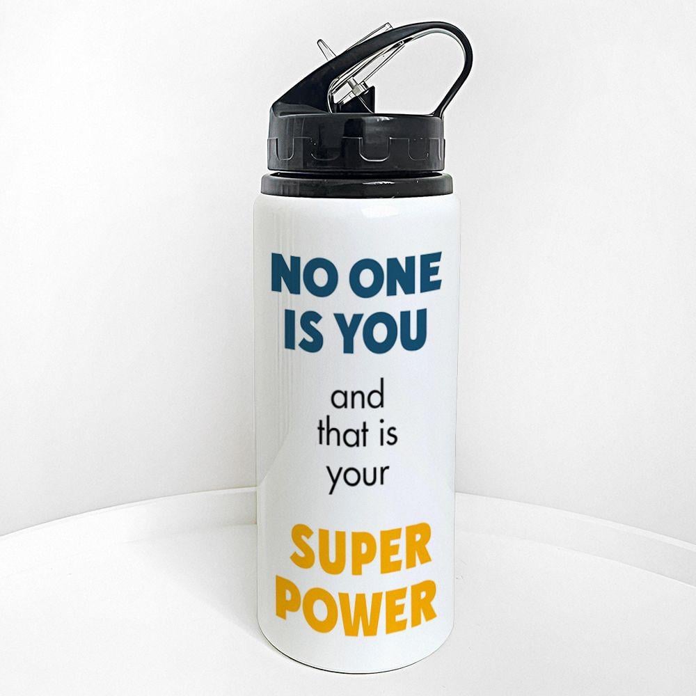 Бутылка для воды с трубочкой Presentville No one is you and that is your super power 600 мл (PLV_25A076)