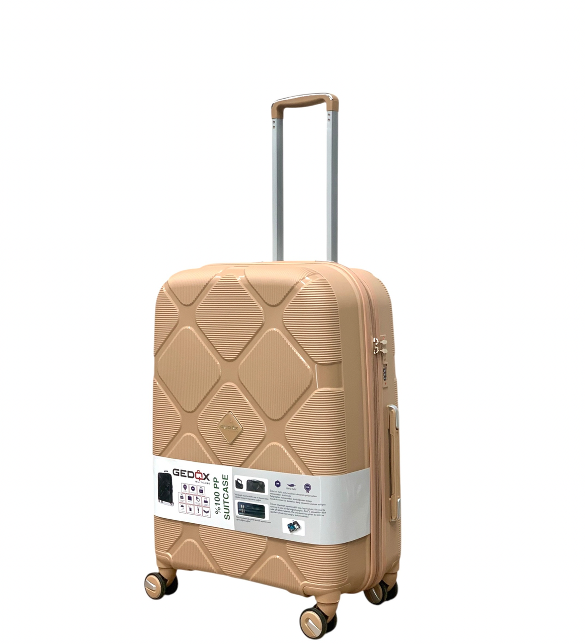 Чемодан Gedox PP013-S полипропилен на 4-х двойных колесах маленький S 50 л Чемодан Gedox PP013-S полипропилен на 4-х двойных колесах маленький S 50 л