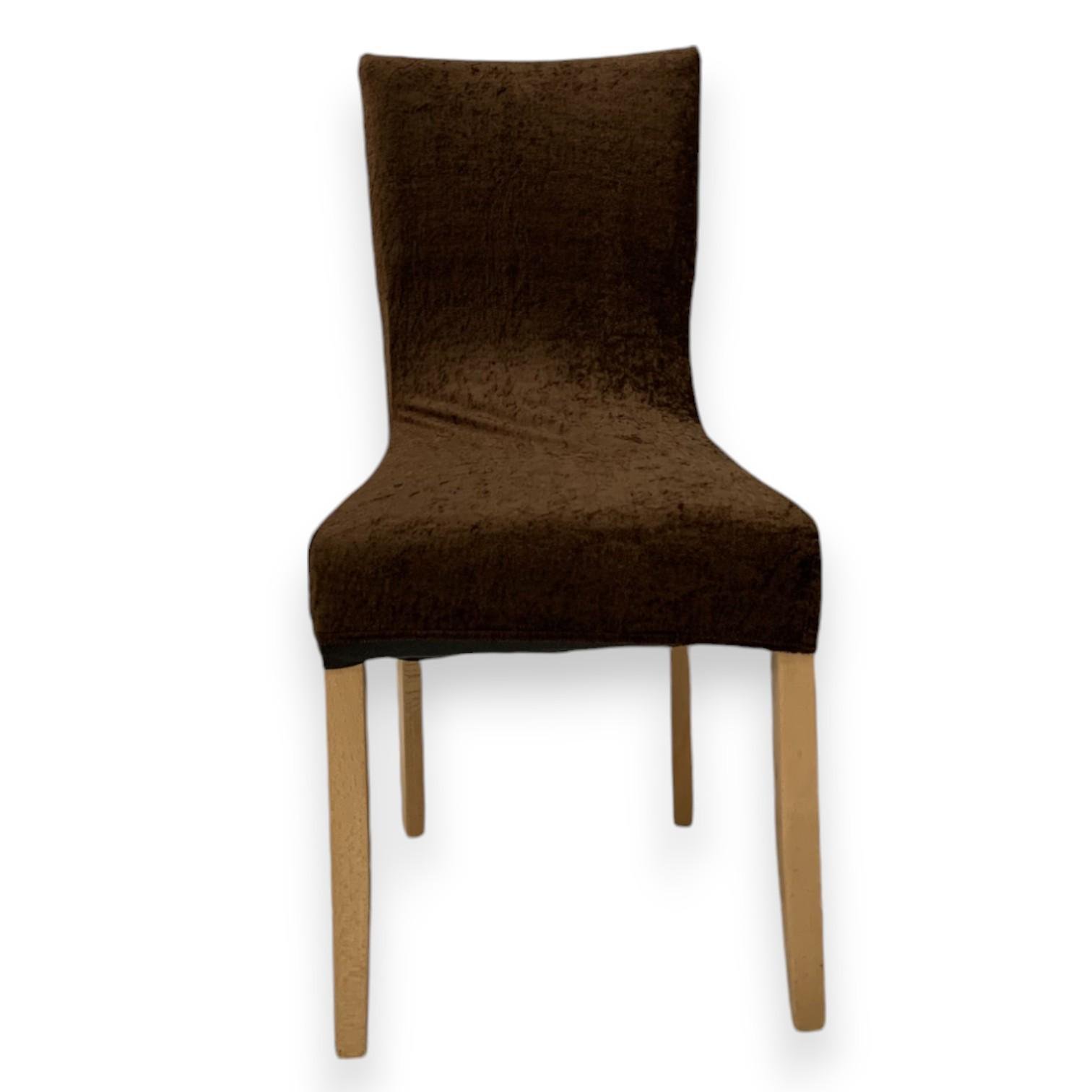 Чехол натяжной на стул GOSPO велюровый Коричневый (2190142618)