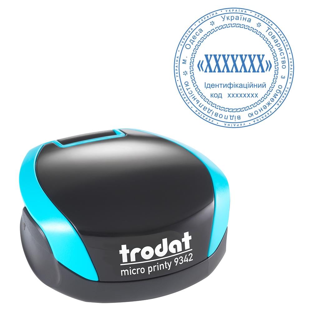 Печать организации основная TRODAT 9342 с карманной оснасткой Бирюзовый (ТОВ6/9342/BI) Печать организации основная TRODAT 9342 с карманной оснасткой Бирюзовый (ТОВ6/9342/BI)
