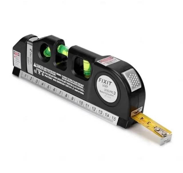 Лазерный уровень со встроенной рулеткой FIXIT Laser Level Pro 3 2,5 м 4в1 650-680nm 19х6х2,8 см (opt-20822)