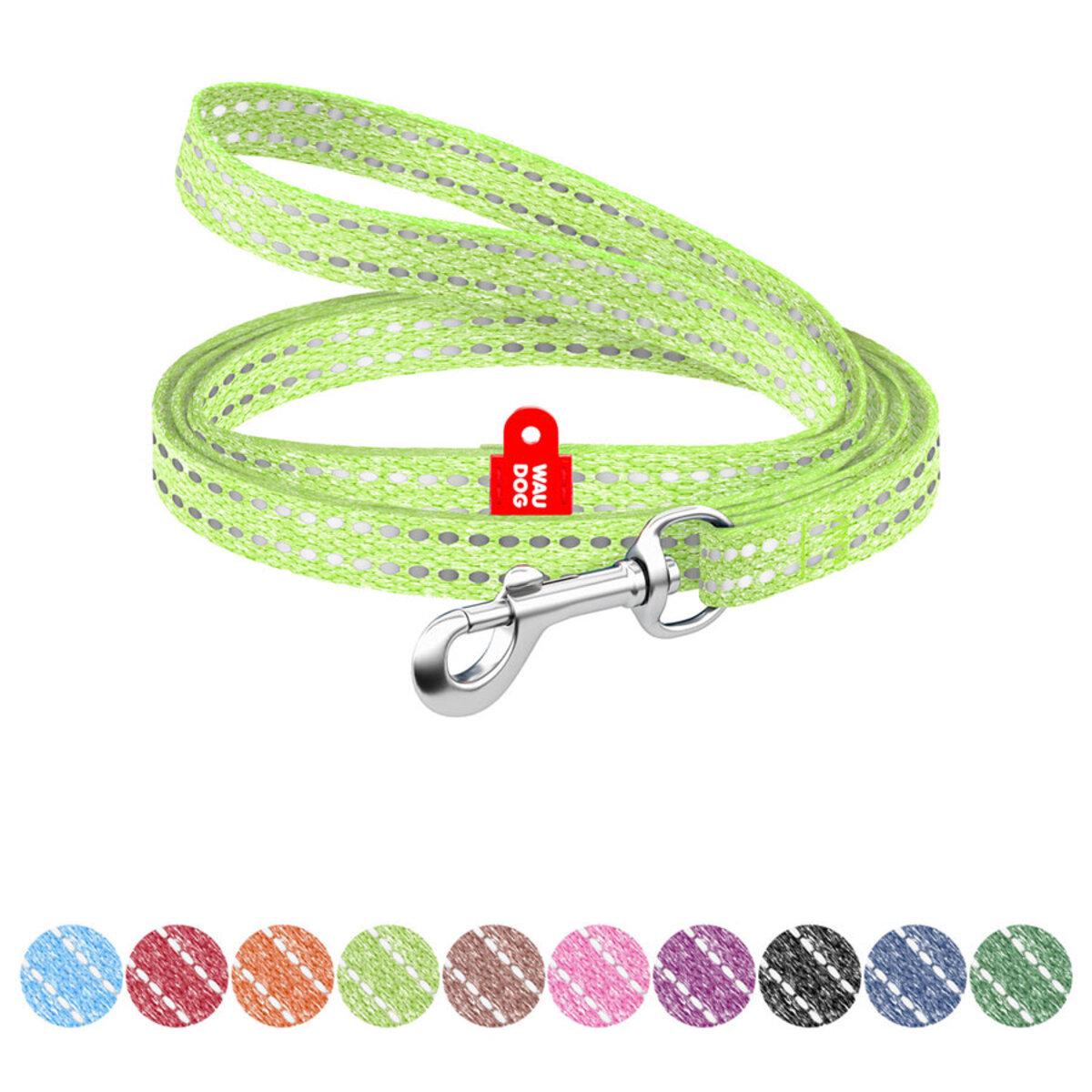 Повідець для котів/дрібних порід собак Waudog Re-cotton світловідбиваючий XS 10 мм х 200 см Салатовий (16445 Col) - фото 2 Повідець для котів/дрібних порід собак Waudog Re-cotton світловідбиваючий XS 10 мм х 200 см Салатовий (16445 Col) - фото 2