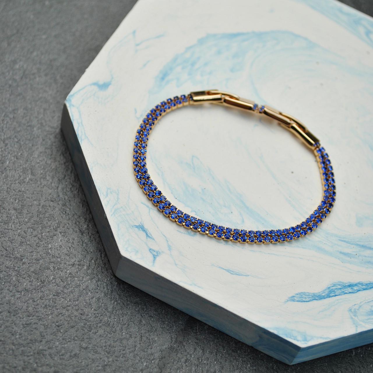 Браслет медицинская сталь позолота Синий (x081-2)