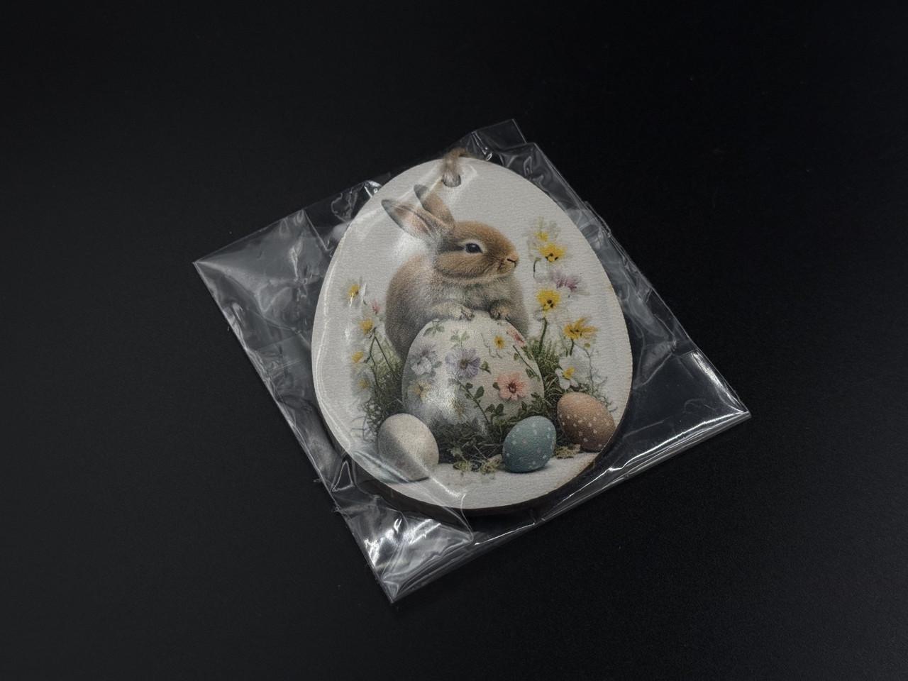 Заготовка-подвеска для рукоделия Пасхальное яйцо с принтом пасхальный зайчик под декупаж и роспись 8х6 см Разноцветный (XV-006) - фото 2 Заготовка-подвеска для рукоделия Пасхальное яйцо с принтом пасхальный зайчик под декупаж и роспись 8х6 см Разноцветный (XV-006) - фото 2