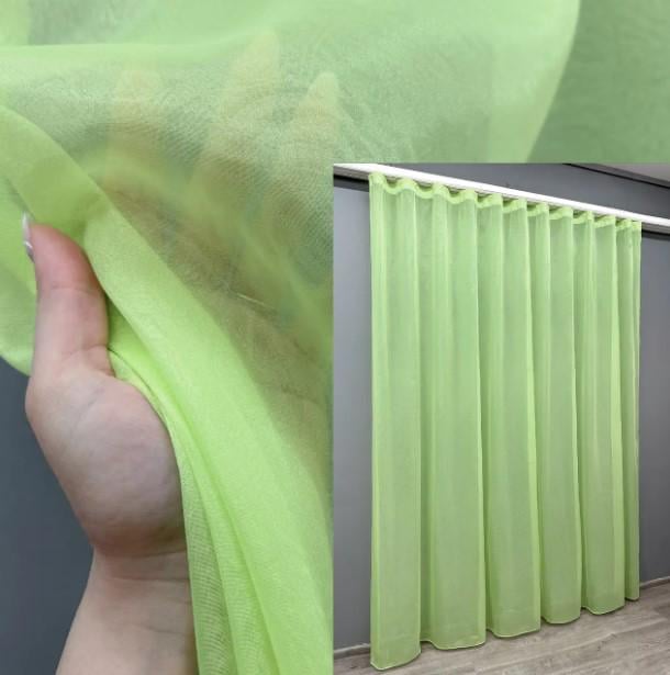 Тюль органза Цветы 2,8 м Салатовый (004т) - фото 3