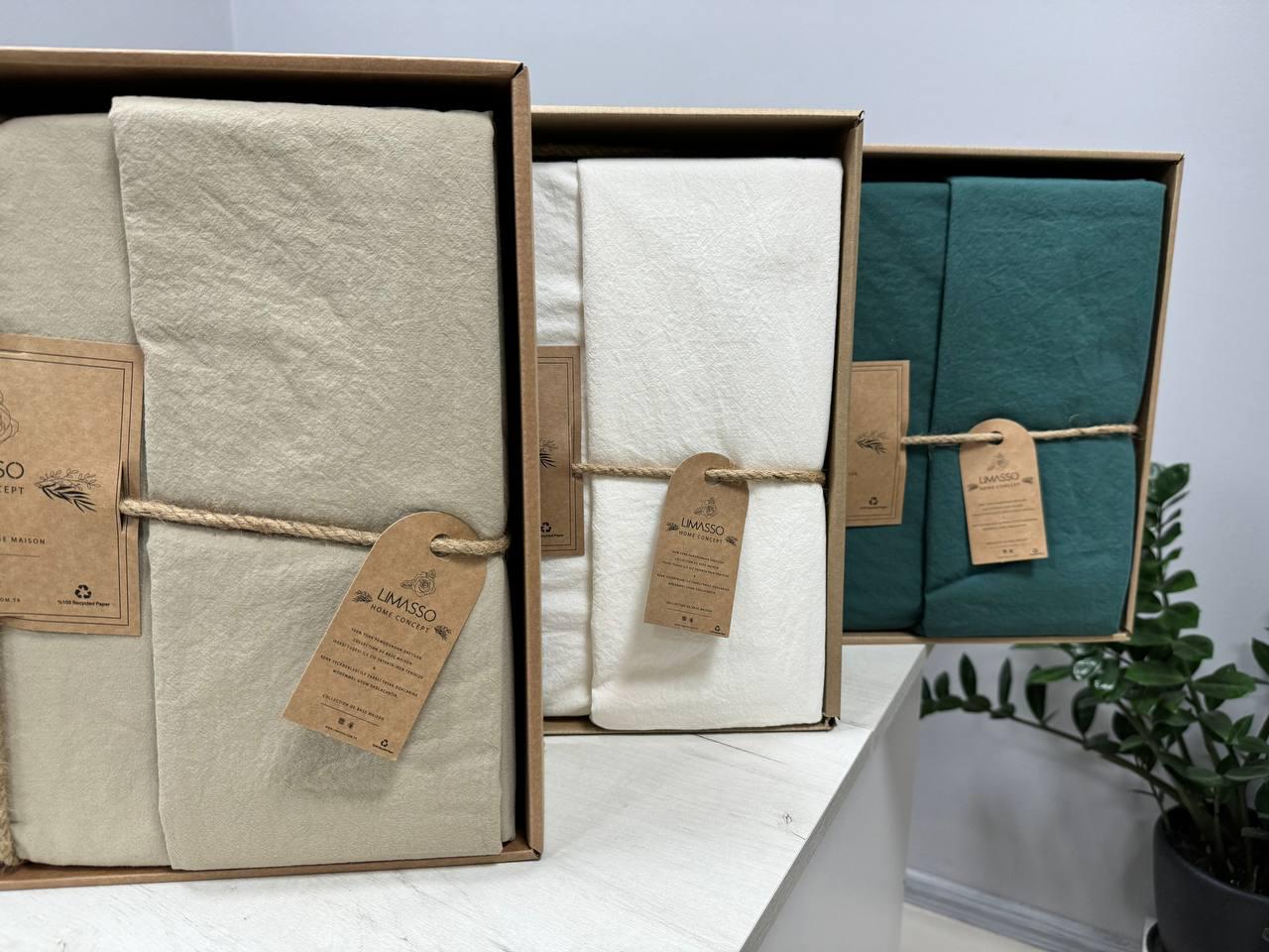 Комплект постільної білизни Limasso варена бавовна 200х220/50х70 см Бежевий (13567213) - фото 2 Комплект постільної білизни Limasso варена бавовна 200х220/50х70 см Бежевий (13567213) - фото 2