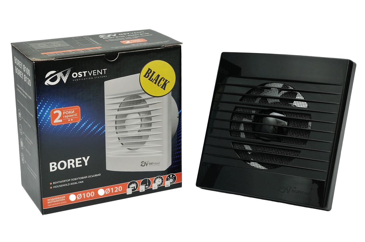 Вытяжной вентилятор OSTVENT BOREY 100S осевой 100 мм Черный