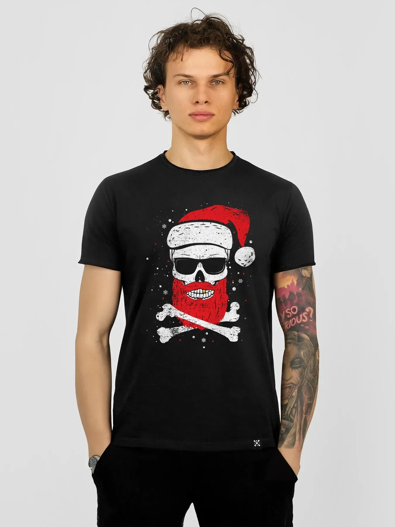 Футболка мужская "Santa Skull" XS Черный (27224686)