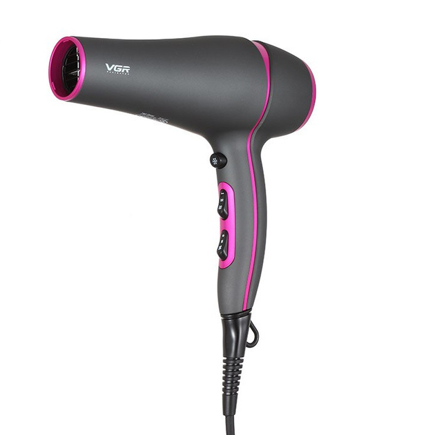 Фен для волосся VGR V-402 з насадками Сірий (20285314)