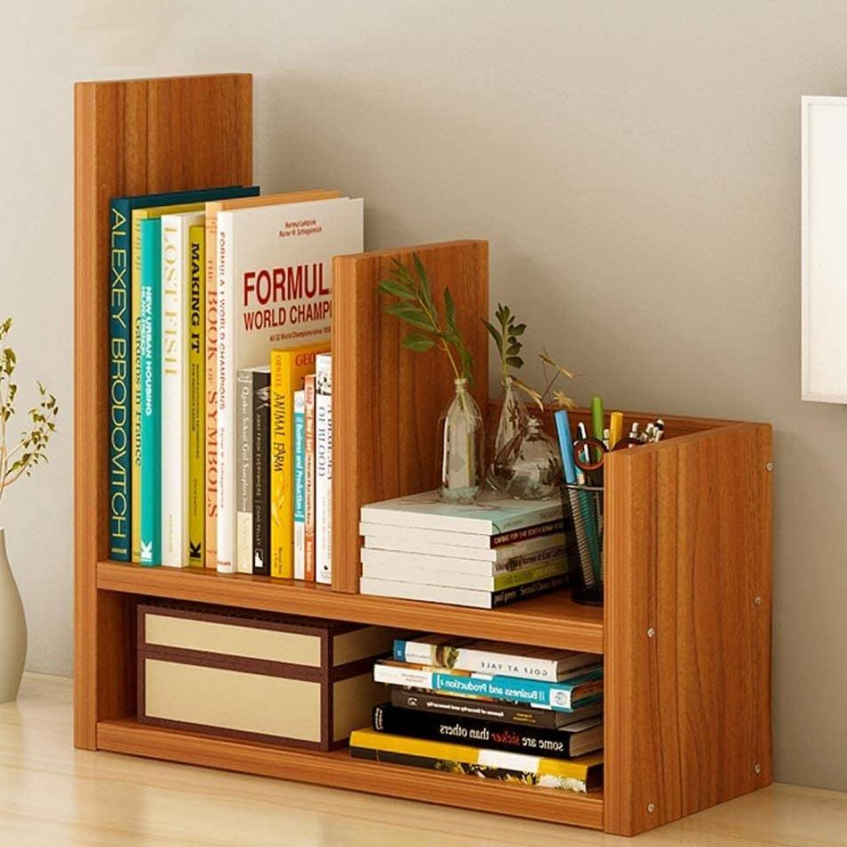 Полка книжная настольная из дерева Зорелин Охра (КПА-002404)