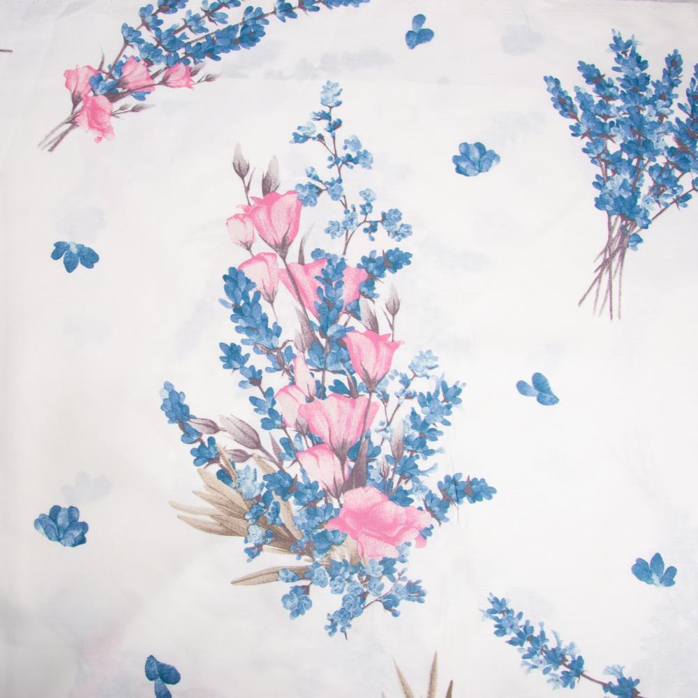 Ткань бязь ранфорс для постельного белья 25216 Kаванда 130 гр/м2 240 см Синий (25583)