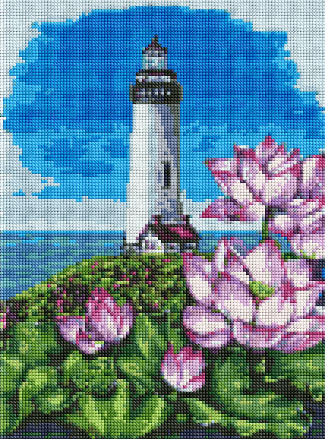 Алмазная мозаика Идейка Маяк с лотосами 30x40 см (AMO7545)
