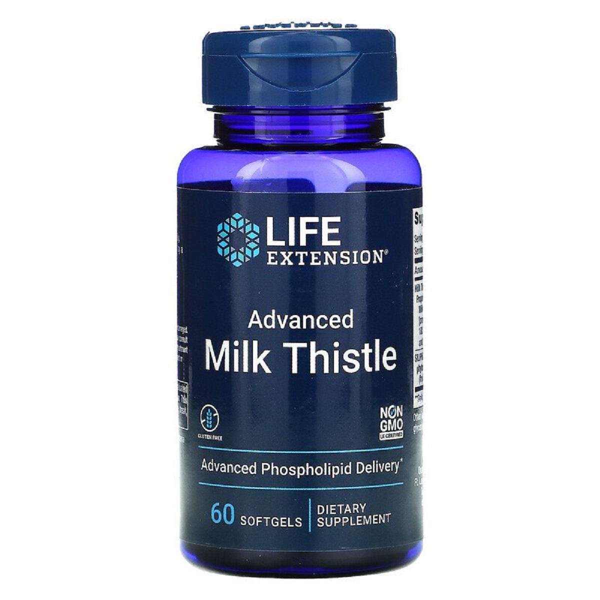 Расторопша Силимарин European Milk Thistle Life Extension 60 желатиновых капс. (5611)