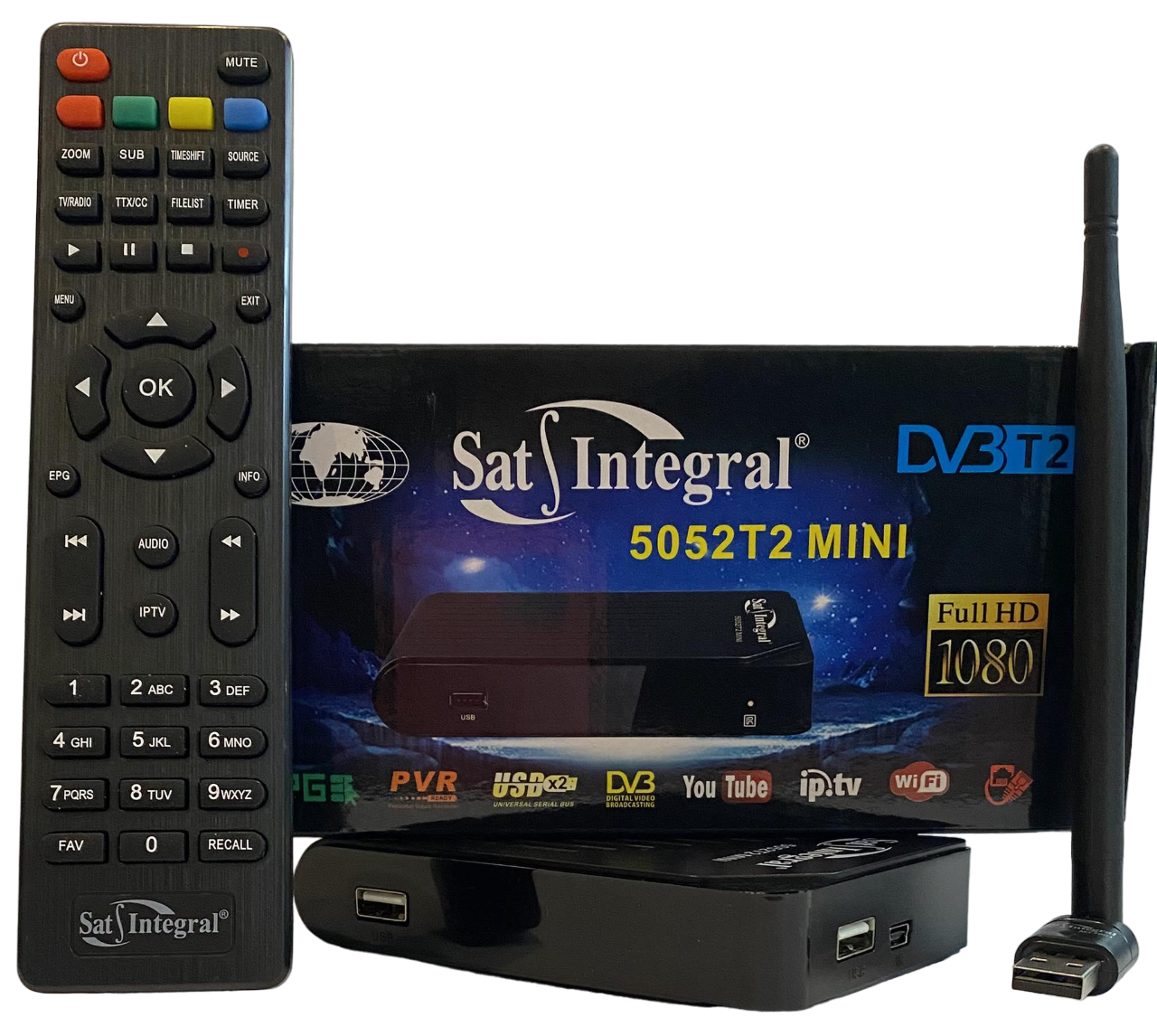 Приставка Т2 приймач DVB-T2 Sat Integral 5052 mini тюнер YouTube IPTV Wifi адаптер - фото 1