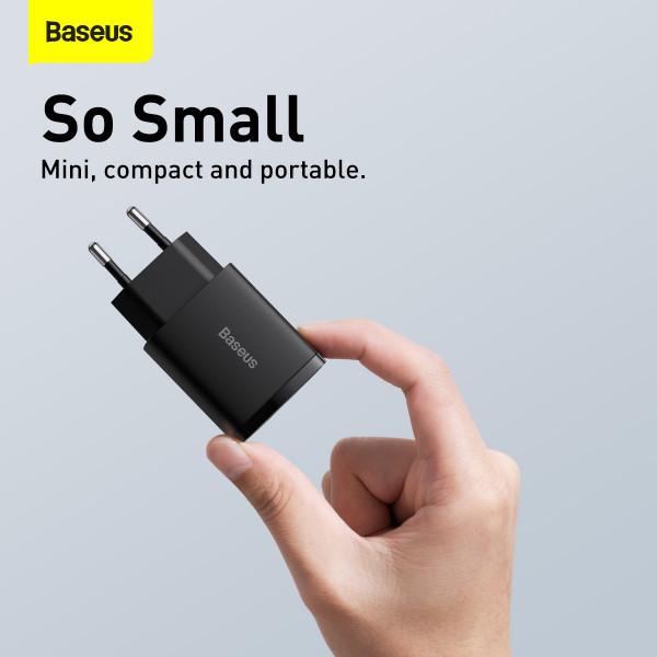 Зарядний пристрій Baseus 20W USB+Type-C Compact Quick Charger QC3.0+PD3.0 3A Black (CCXJ-B01) - фото 17