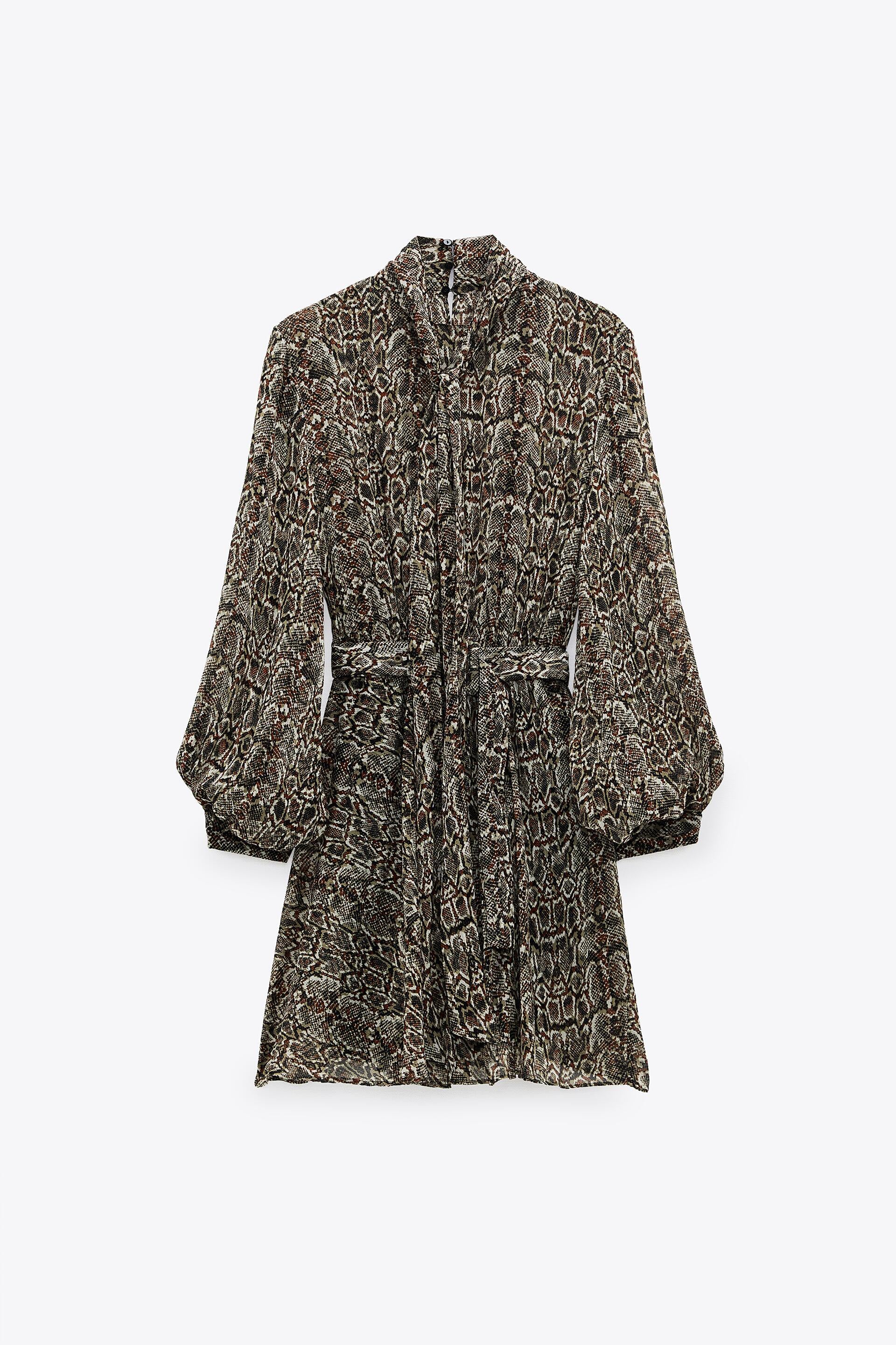 Платье Zara Узор XXL Бежево-зелено-черный (8215041038)