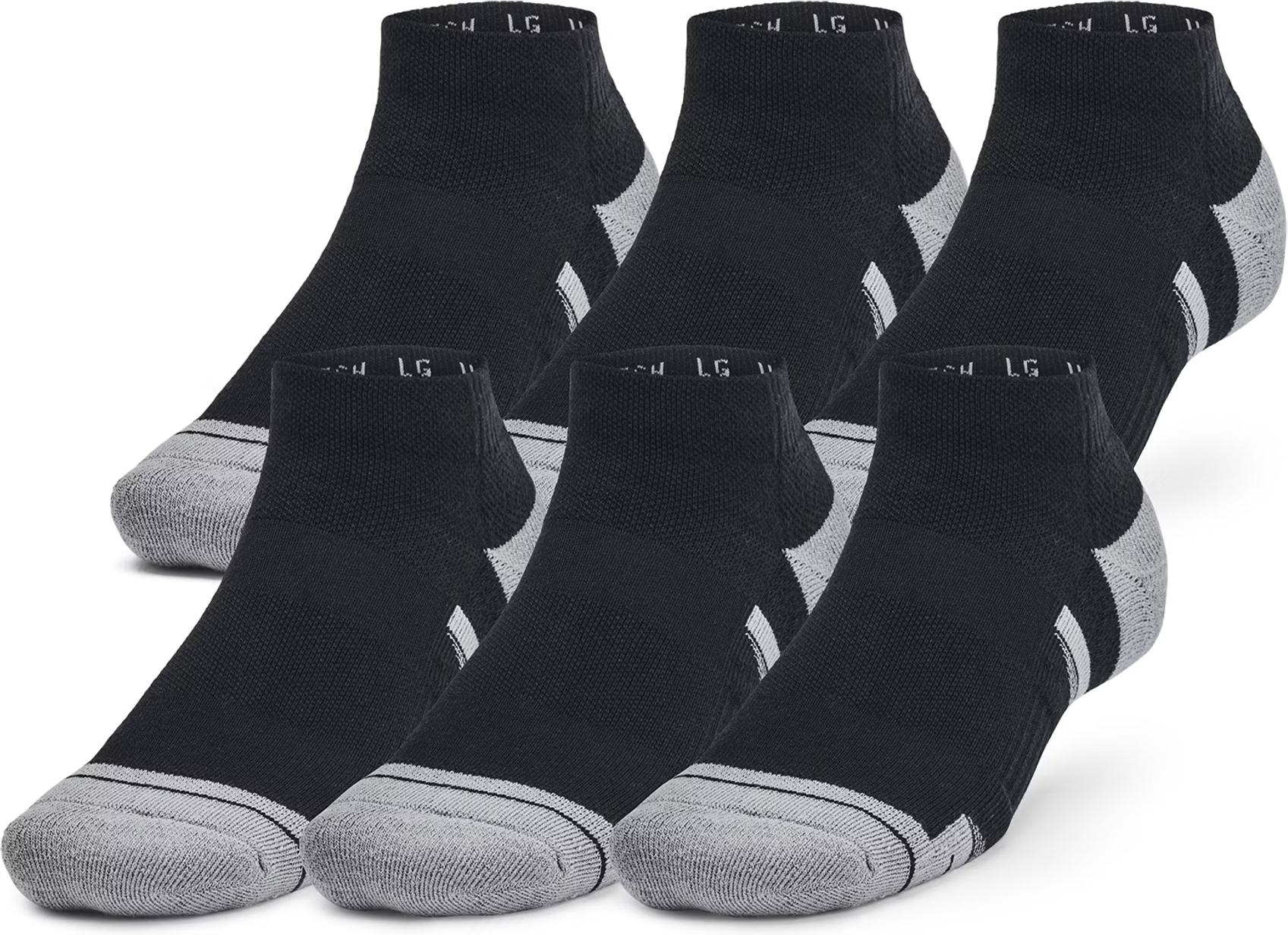Носки Under Armour PERFORMANCE TECH 6-PACK LOW SOCKS 6 пар L Черно-серый (1386244-001)