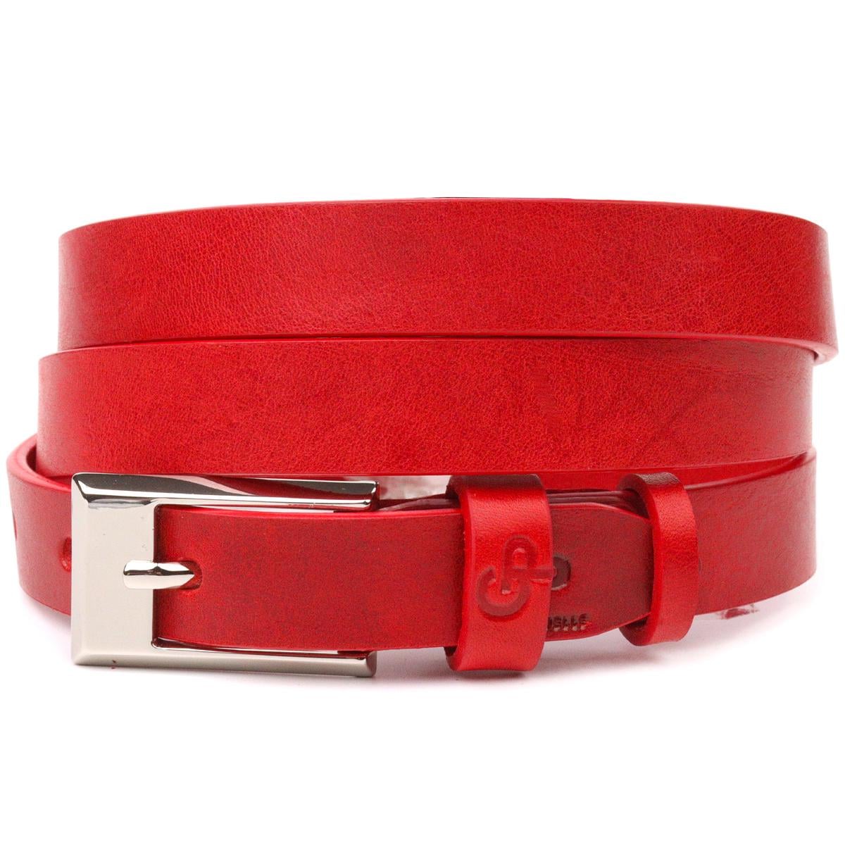 Ремінь жіночий шкіряний GRANDE PELLE Leather Belt 21445 Червоний (55234)
