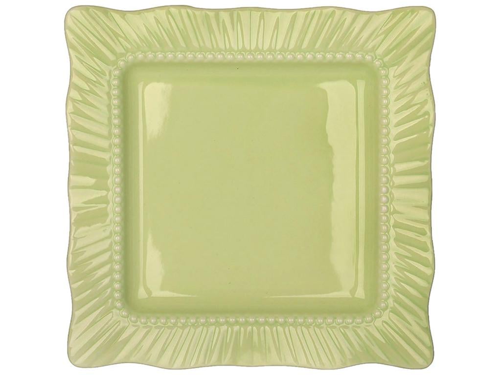 Тарелка квадратная 20х2,3 см Салатовый (BDI-888-024) - фото 1