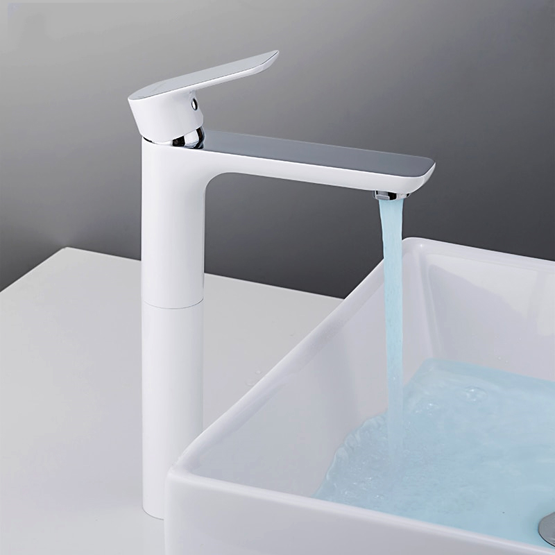 Смеситель для умывальника Gappo G1048-2 Белый/Хром (1034026) - фото 4 Смеситель для умывальника Gappo G1048-2 Белый/Хром (1034026) - фото 4