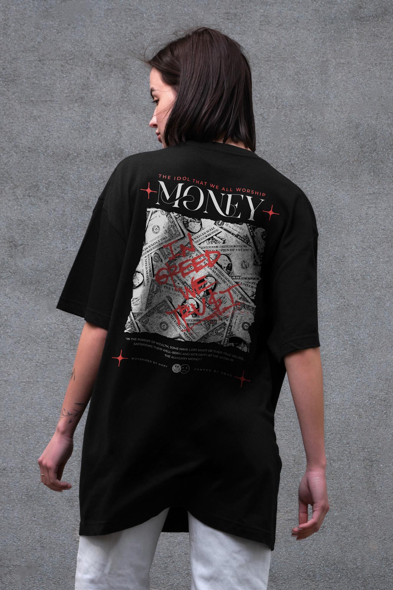 Футболка женская Without с принтом Money Grafity оверсайз L/XL Black (L8049495) Футболка женская Without с принтом Money Grafity оверсайз L/XL Black (L8049495)