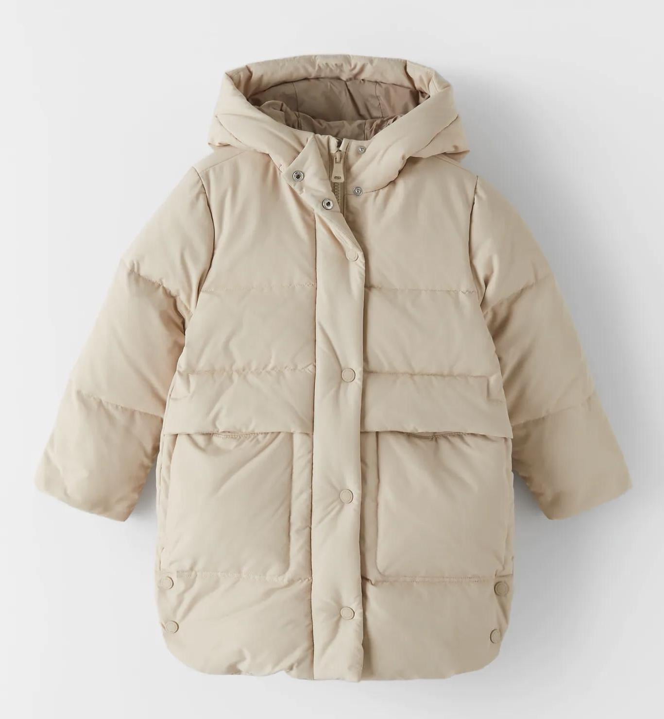 Куртка зимняя на девочку Zara 134 см Бежевый (4341732052)