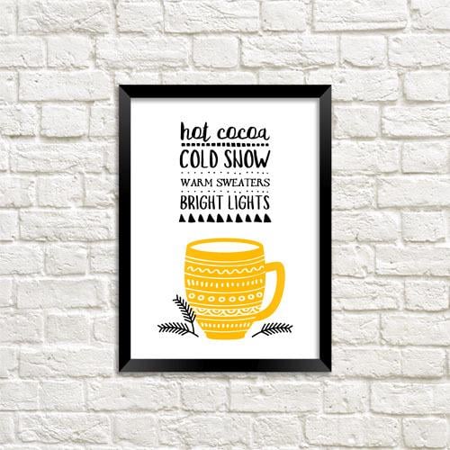 Постер в рамке Hot cocoa Cold snow 21х30 см A4 (MT4_21NG007_BL)