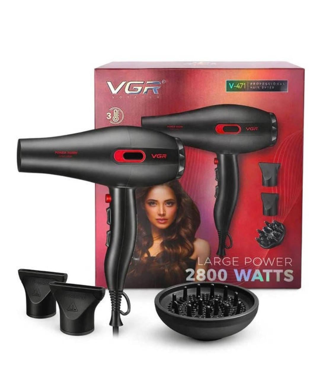 Фен для волос VGR V-471 2800 Вт Черный