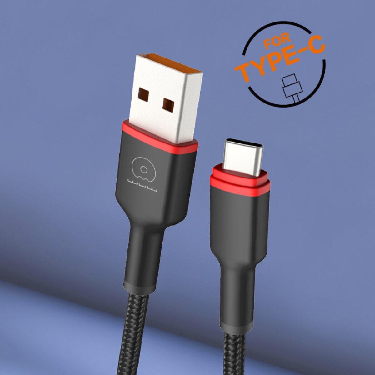 Кабель WUW X203 для заряджання та передачі даних USB на Type-C 2,4 A 1 м Чорний (618306) - фото 2 Кабель WUW X203 для заряджання та передачі даних USB на Type-C 2,4 A 1 м Чорний (618306) - фото 2