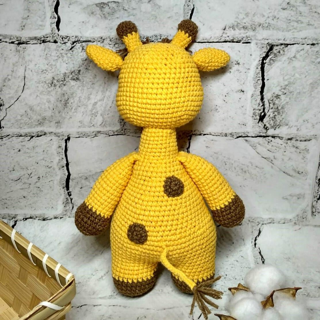 Мягкая игрушка вязаная ручной работы Жираф Гоша амигуруми 25 см Желтый(202-61) - фото 3 Мягкая игрушка вязаная ручной работы Жираф Гоша амигуруми 25 см Желтый(202-61) - фото 3