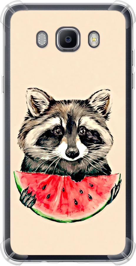 Чехол на Samsung Galaxy J7 (2016) J710F Енотик с арбузом (4605sp-263-42517)
