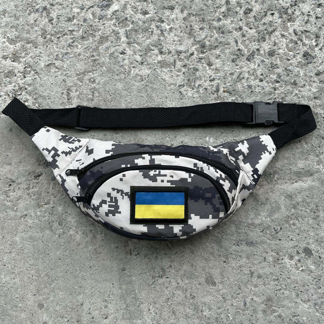 Поясная сумка/бананка Флаг унисекс 34х14 см Светло-серый (П4К-Е-1422317834)
