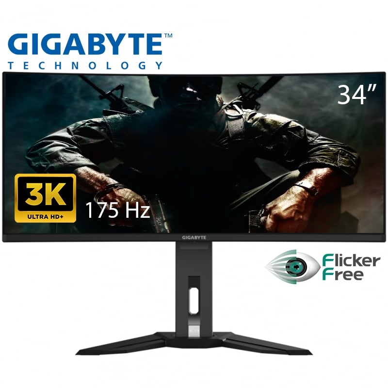 Монітор Gigabyte MO34WQC Gaming Monitor вигнутий OLED 3440x1440 3K Ultra WQHD 34" (tf6435) - фото 2
